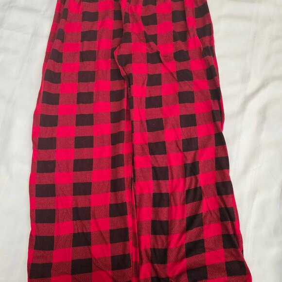 Men's Size Medium Red/Black Checkered Lounge Pants - Picture 4 of 7